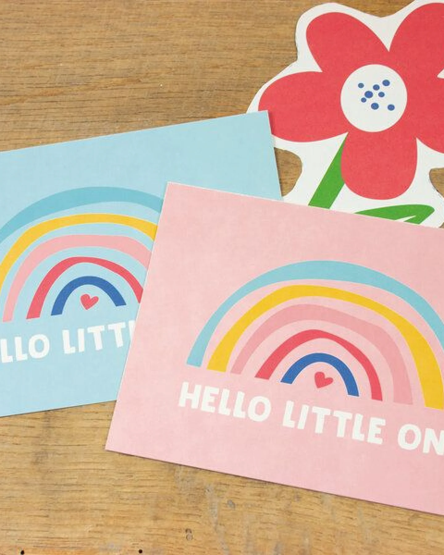 Bow & Hummingbird Postkarte "Hello little one" (rosa) aus Recyclingpapier – Ansicht 2