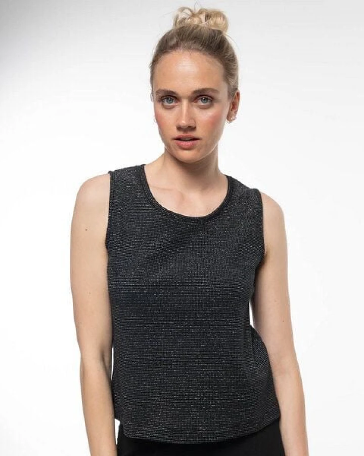 Alma & Lovis Edles Glitzer-Top in Waffelpiqué aus Organic Cotton