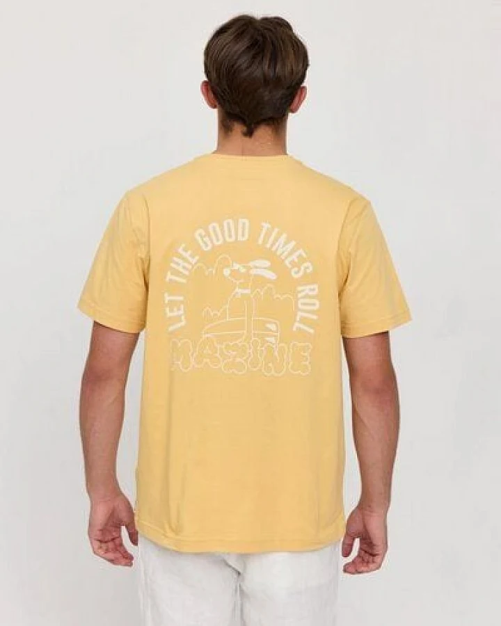 Mazine T-Shirt mit Rückenprint "Surf Dog" - aus Bio-Baumwolle