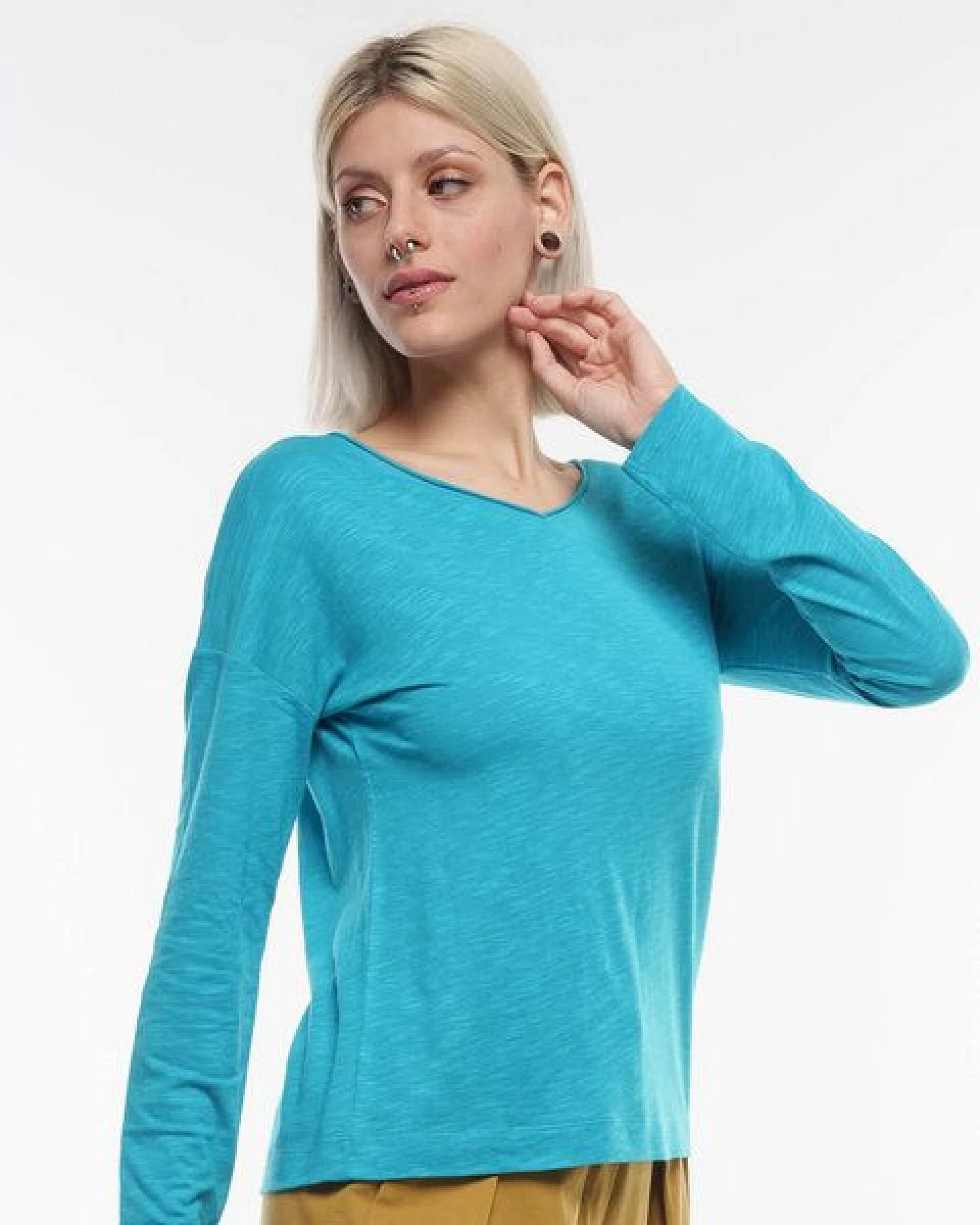 Alma & Lovis Legeres Longsleeve aus leichter Bio-Baumwolle / EcoVero – Ansicht 3