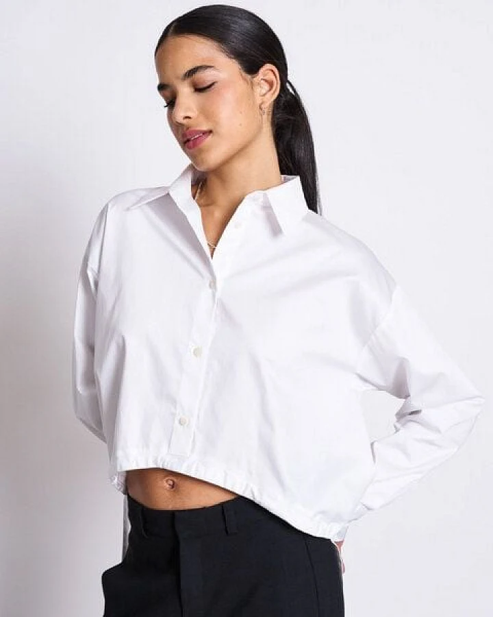 JAN N JUNE DRAWSTRING SHIRT ISTED WHITE