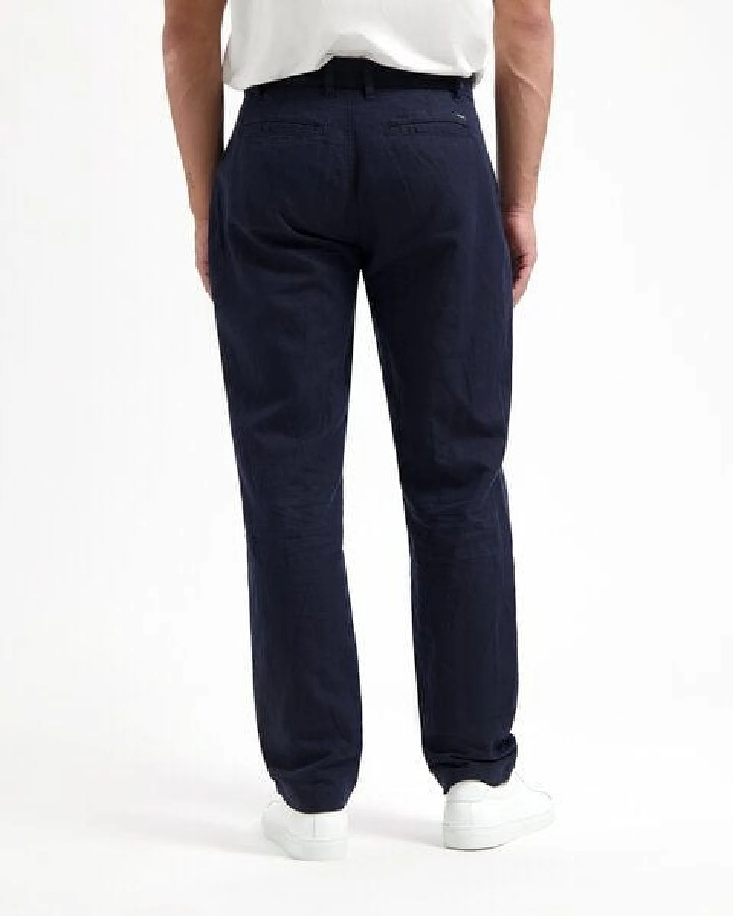 Kuyichi Chino-Hose Darren Leinen Midnight Blue – Ansicht 4