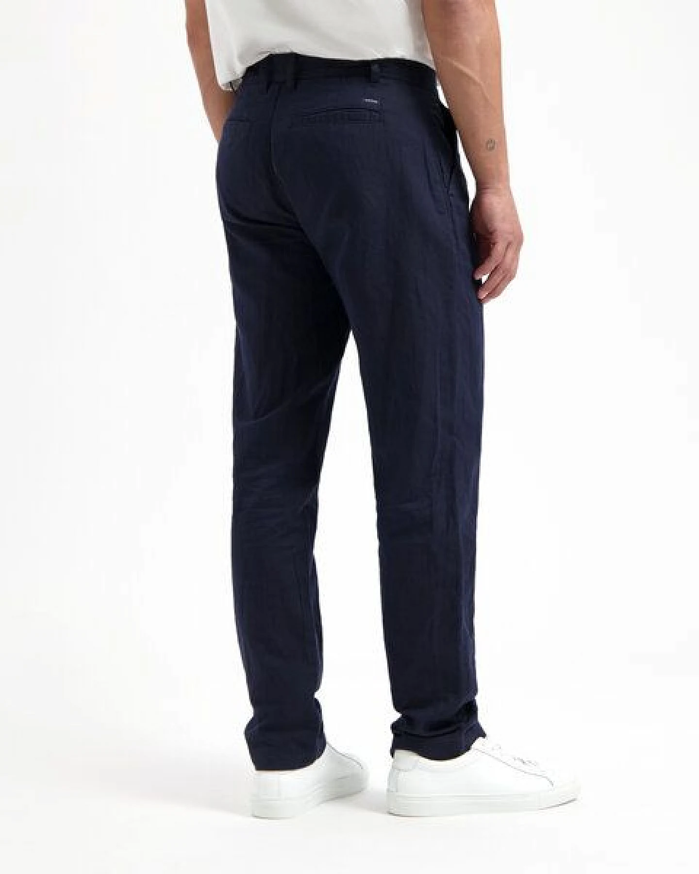 Kuyichi Chino-Hose Darren Leinen Midnight Blue – Ansicht 3