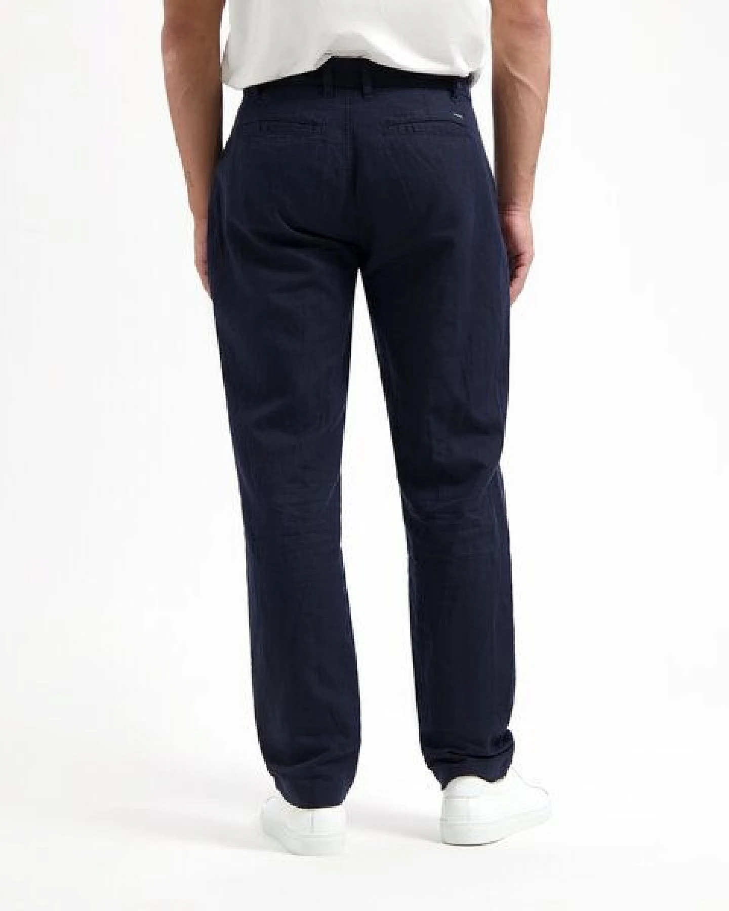 Kuyichi Chino-Hose Darren Leinen Midnight Blue – Ansicht 4