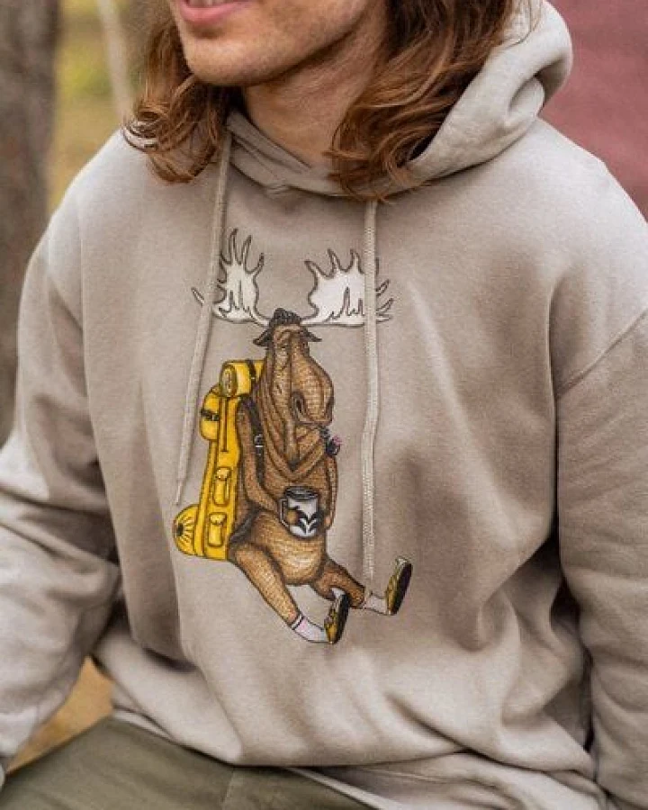 LAKOR Hoody aus Bio-Baumwolle - Snooze Moose - Fallen Rock