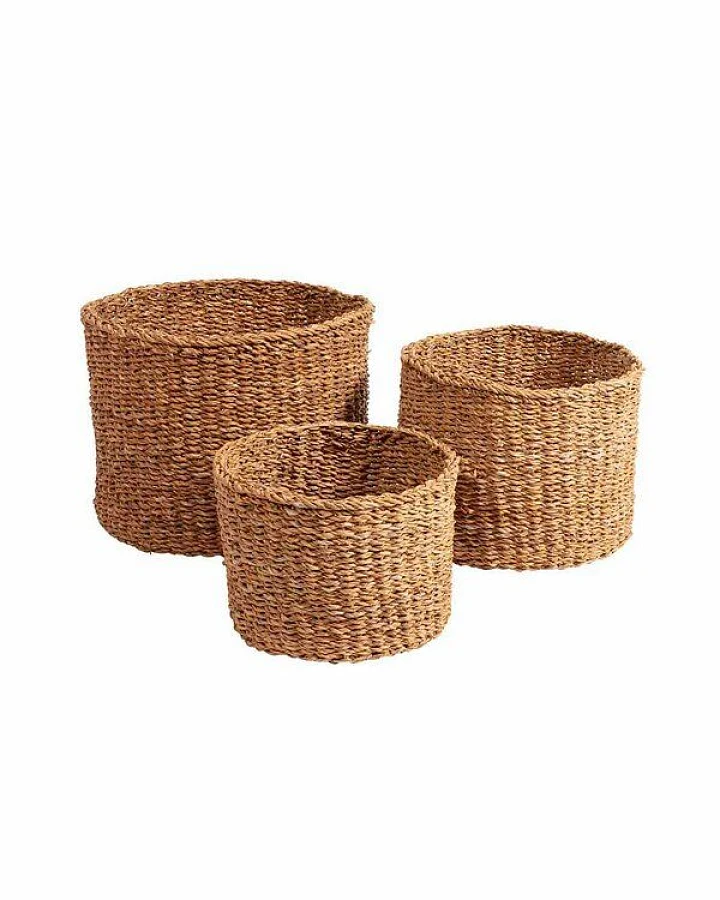 Originalhome Natürlicher Korb aus Hogla, handgefertigt, 3er Set