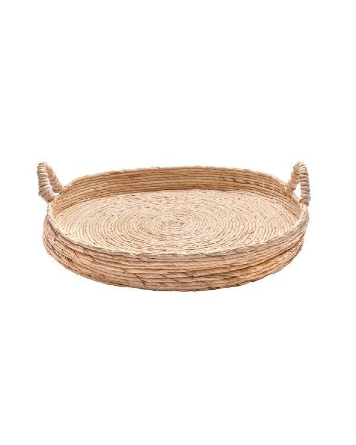 Originalhome Natürliches Tablett aus Abaca, handgefertigt, M