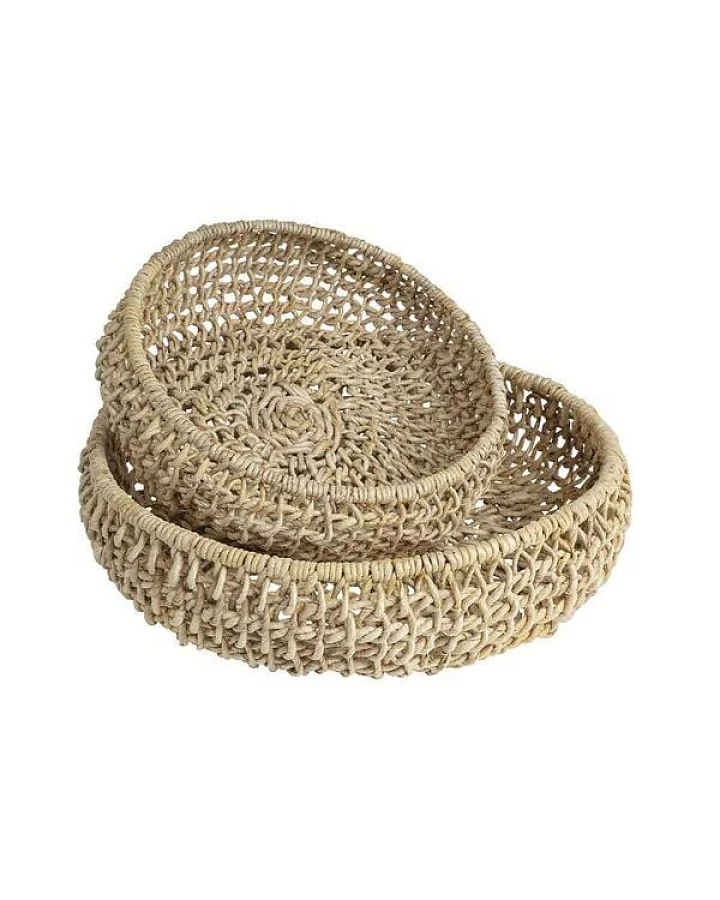 Originalhome Natürliches Tablett aus Abaca, Lanting, handgefertigt, 2er Set