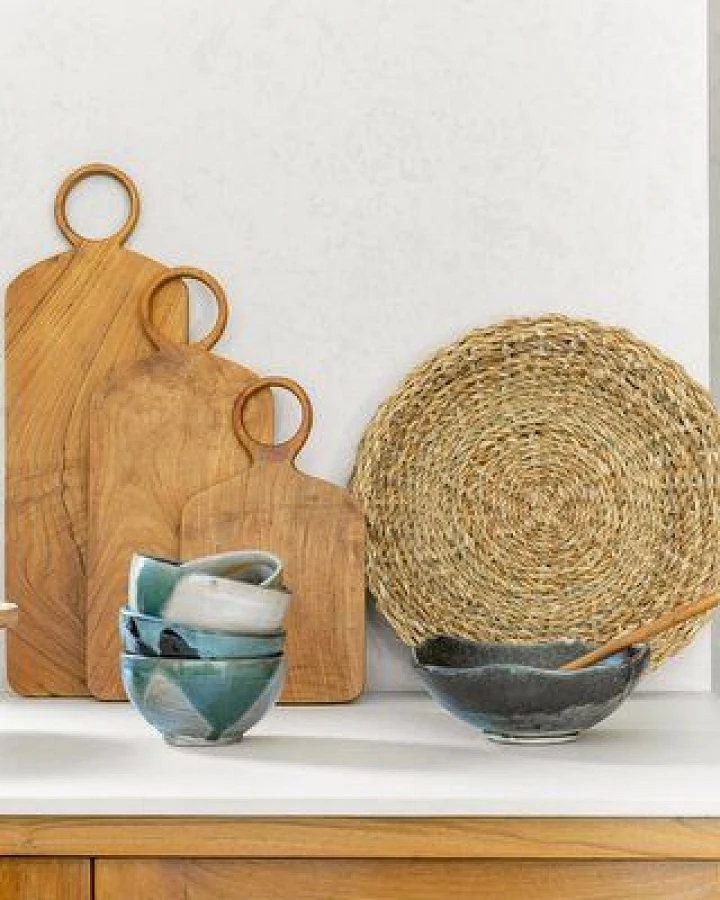 Originalhome Natürliches rundes Tischset aus Hogla, handgefertigt