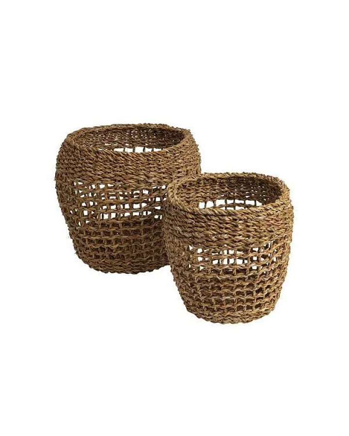Originalhome Natürlicher Korb aus Hogla, Macha, handgefertigt, Groß, 2er Set