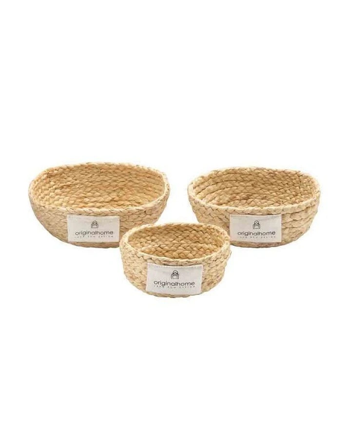 Originalhome Natürliches Schüssel aus Jute, handgefertigt, 3er Set