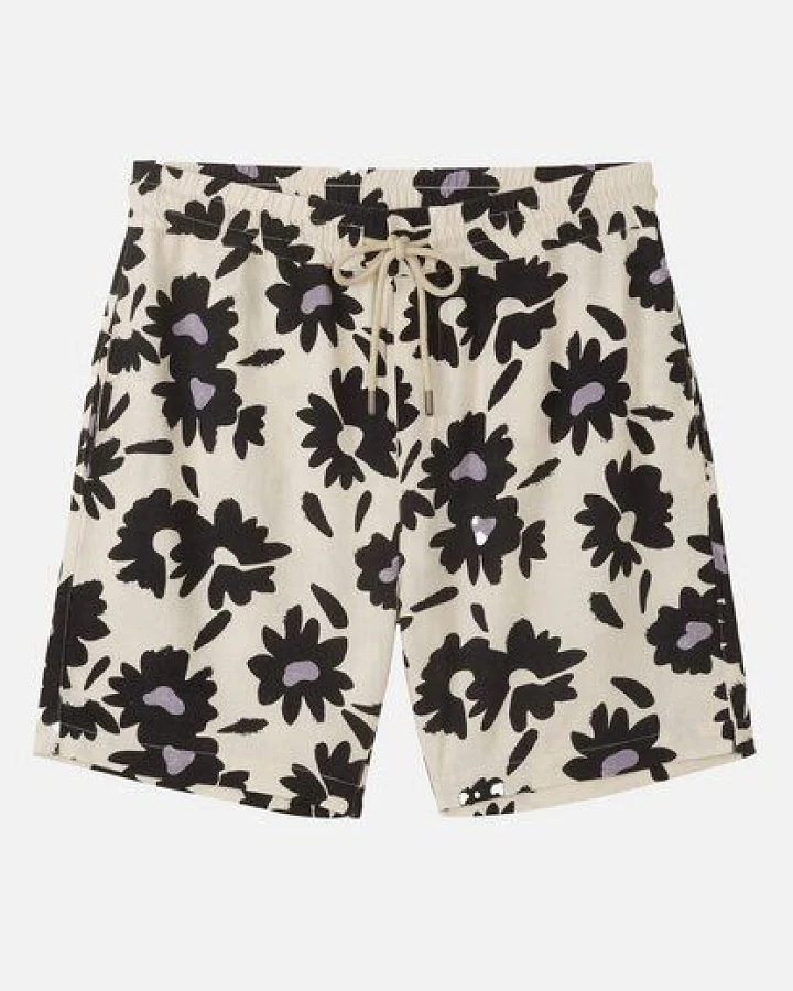 Produktseite: Herren Shorts aus Leinen und LENZING ECOVERO Viskose Mix - CURRY BLOOM - recolution