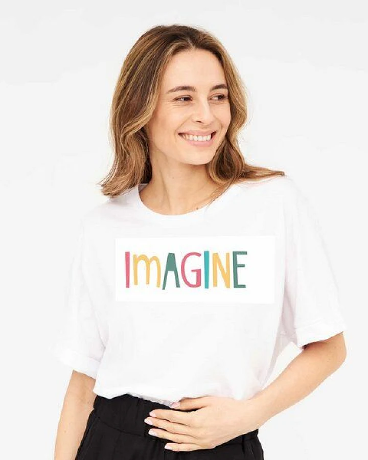 WiDDA berlin T-Shirt IMAGINE weiß aus Bio-Baumwolle