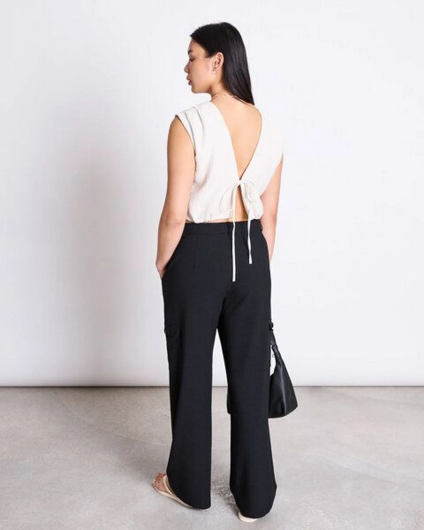 JAN N JUNE Crinkle-Top STROGET mit Bindeband – Ansicht 3