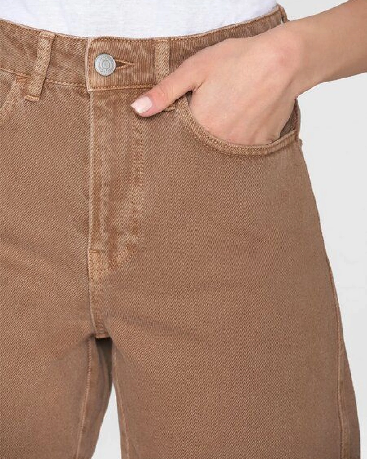 KnowledgeCotton Apparel GALE gerade Mid-Rise Twill 5-Pocket-Shorts - GOTS/Vegan – Ansicht 4