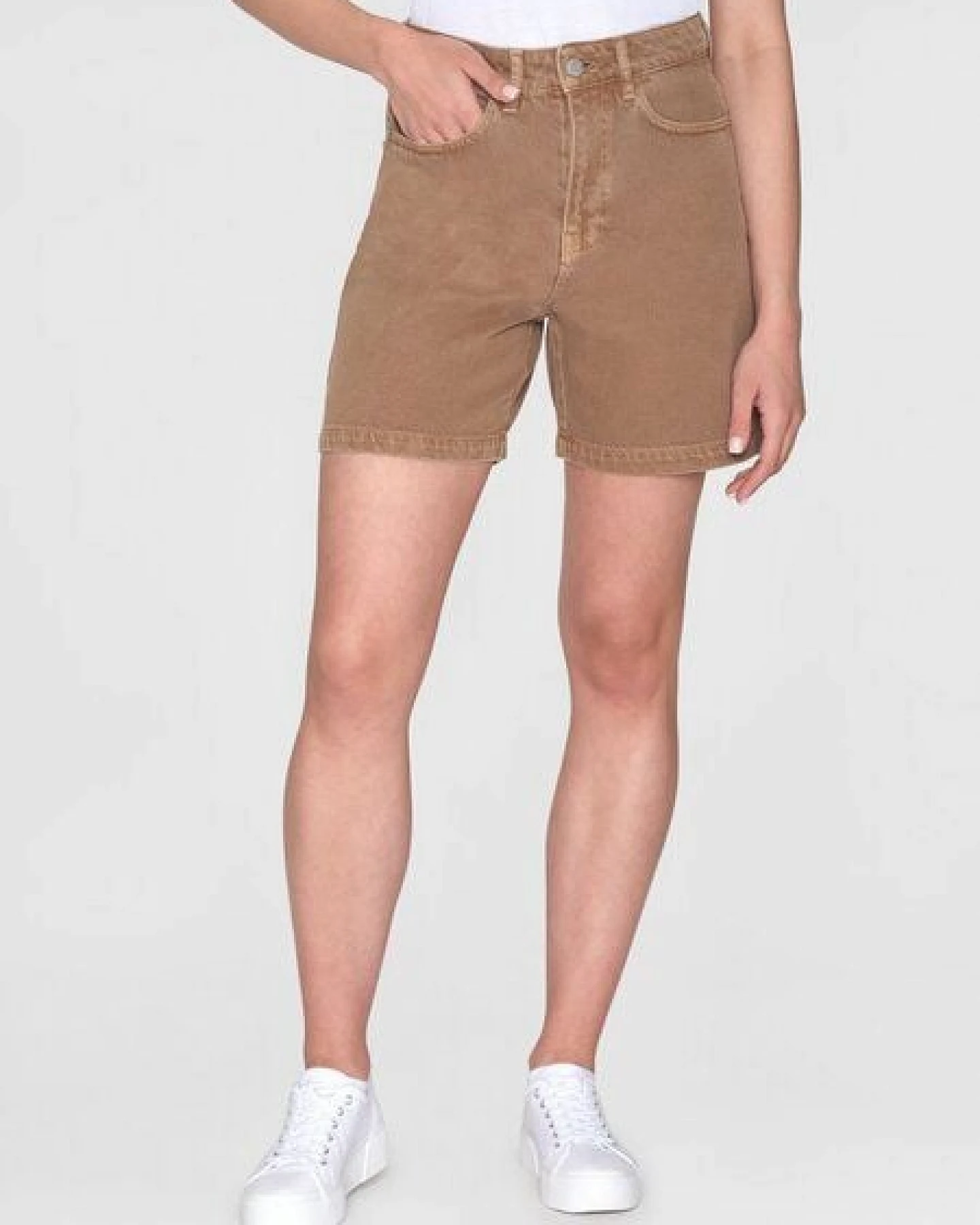 KnowledgeCotton Apparel GALE gerade Mid-Rise Twill 5-Pocket-Shorts - GOTS/Vegan – Ansicht 2