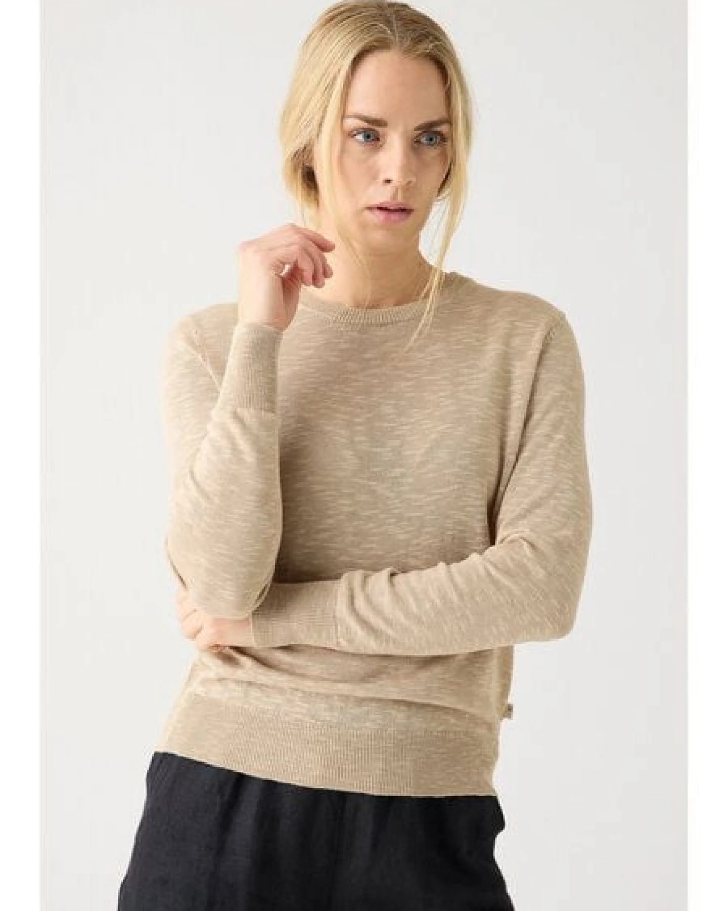 KnowledgeCotton Apparel Crew-Neck-Pullover aus Tencel Damen – Ansicht 2