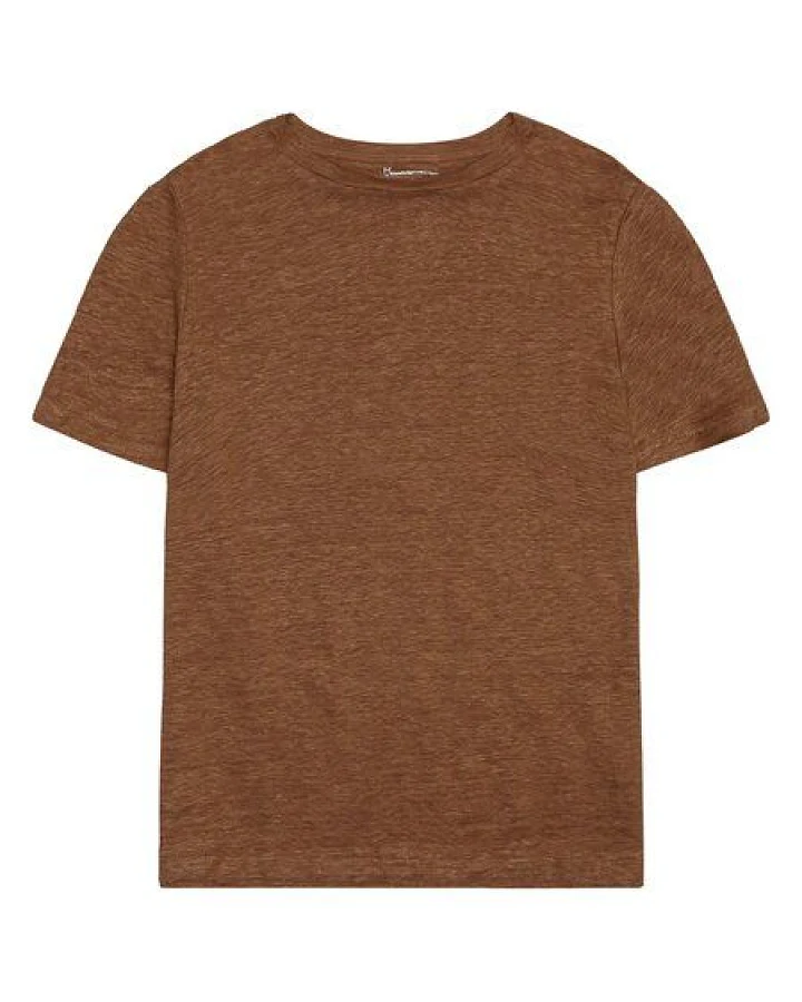 KnowledgeCotton Apparel Regular Leinen-T-Shirt aus Bio-Leinen - GOTS/Vegan
