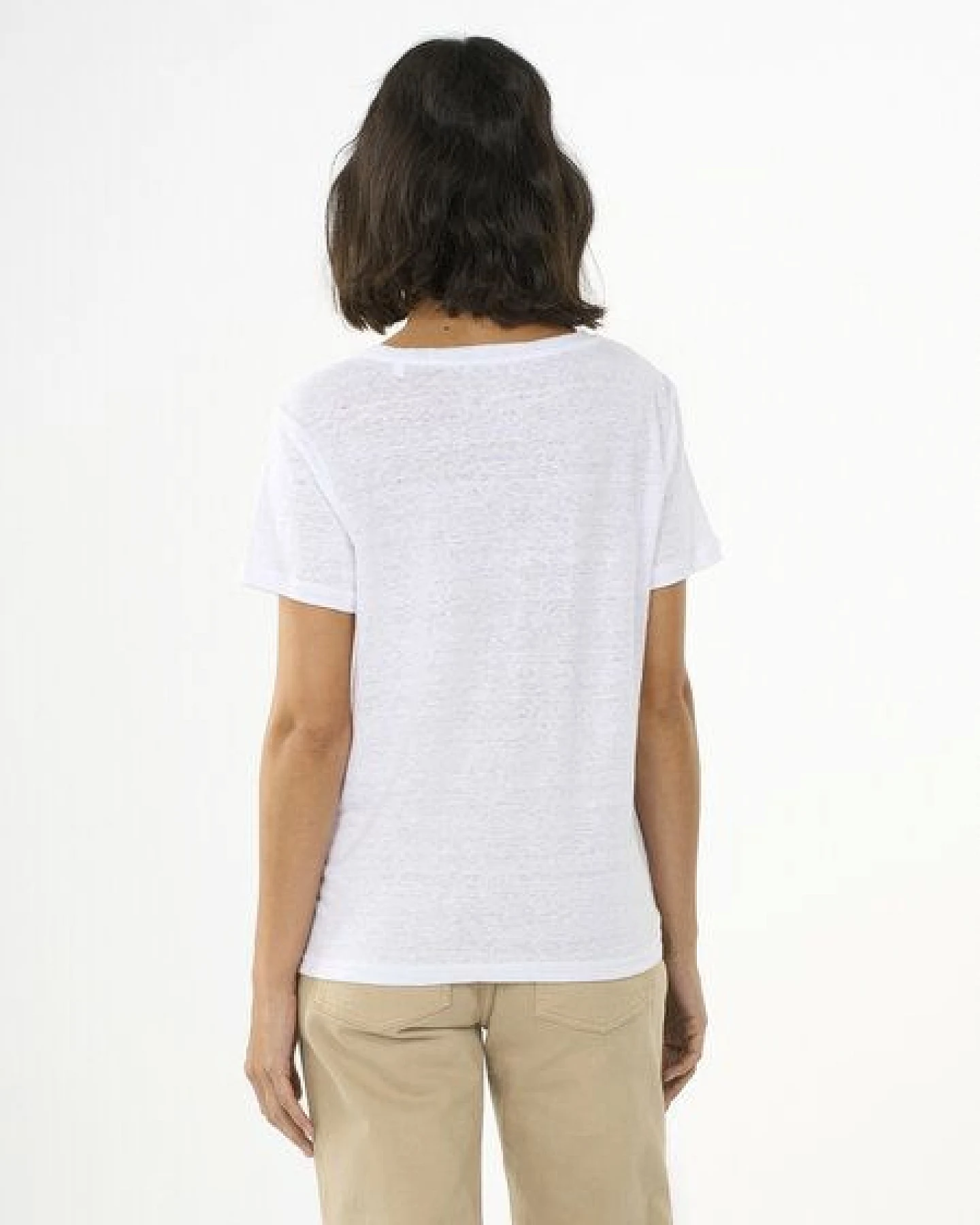 KnowledgeCotton Apparel Regular Leinen-T-Shirt aus Bio-Leinen - GOTS/Vegan – Ansicht 3