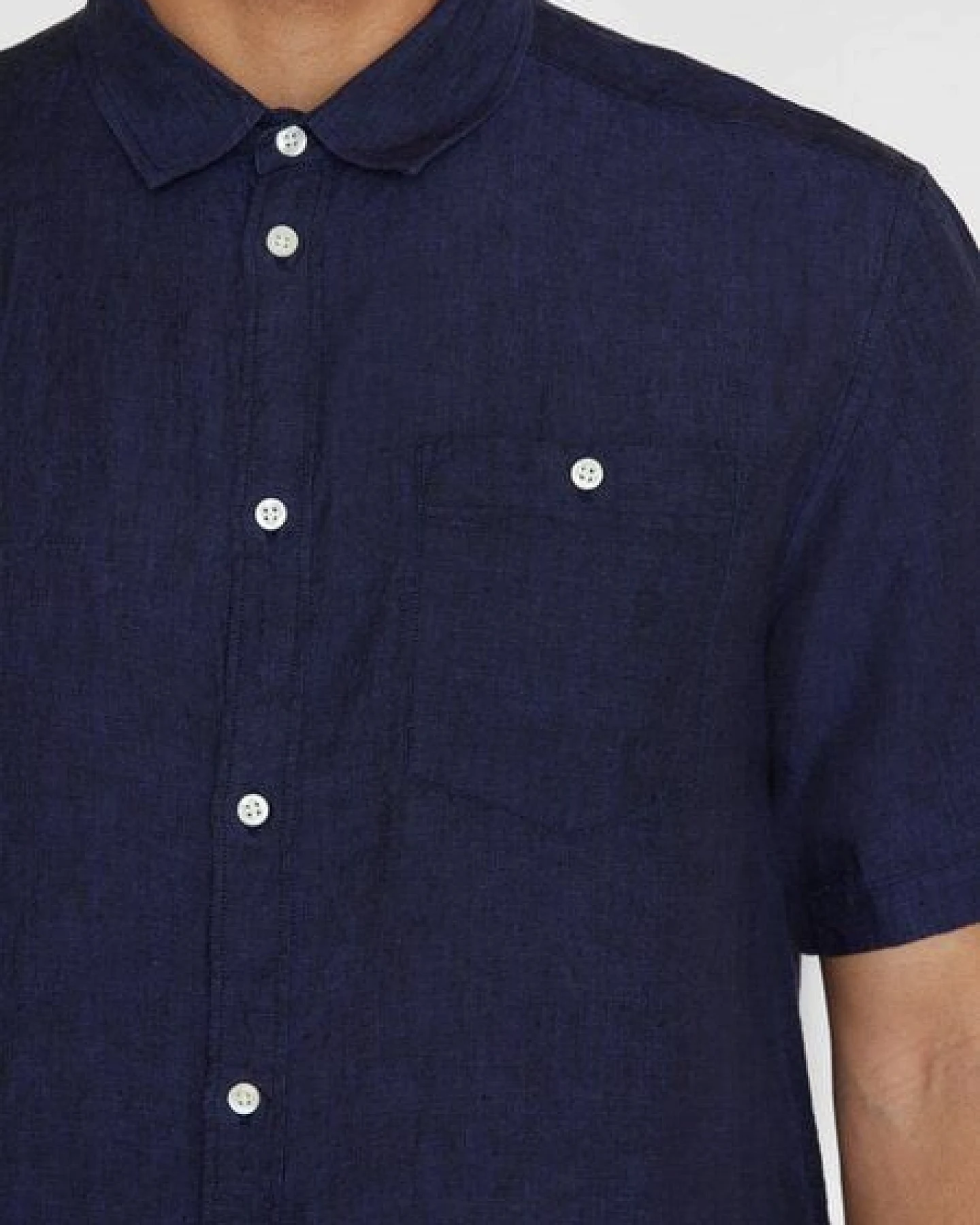 KnowledgeCotton Apparel Regular Leinen-Shirt mit kurzen Ärmeln Hemd - GOTS/Vegan – Ansicht 4