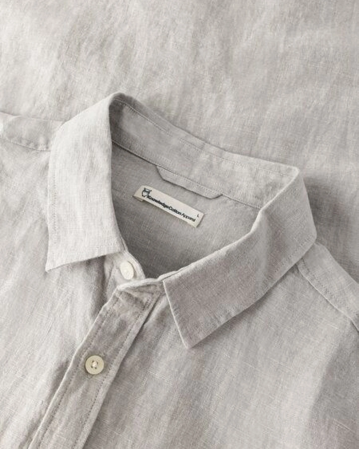 KnowledgeCotton Apparel Regular Leinen-Shirt mit kurzen Ärmeln Hemd - GOTS/Vegan – Ansicht 3