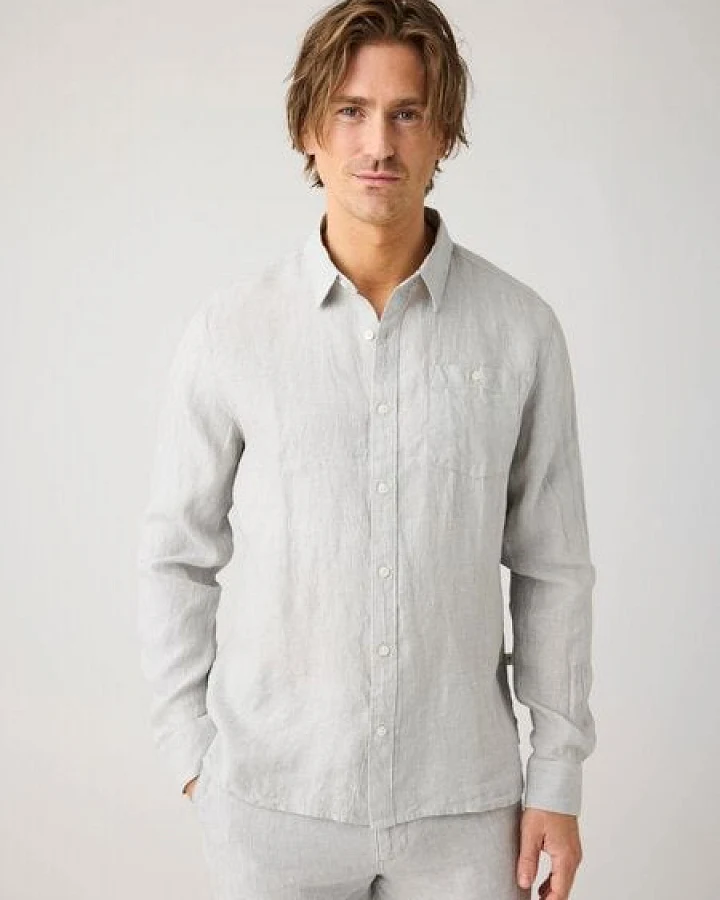 KnowledgeCotton Apparel Regular Hemd aus Bio-Leinen - GOTS/Vegan