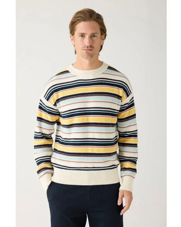 KnowledgeCotton Apparel Mehrfarbiger Streifenstruktur Pullover aus Bio-Baumwolle - GOTS/Vegan