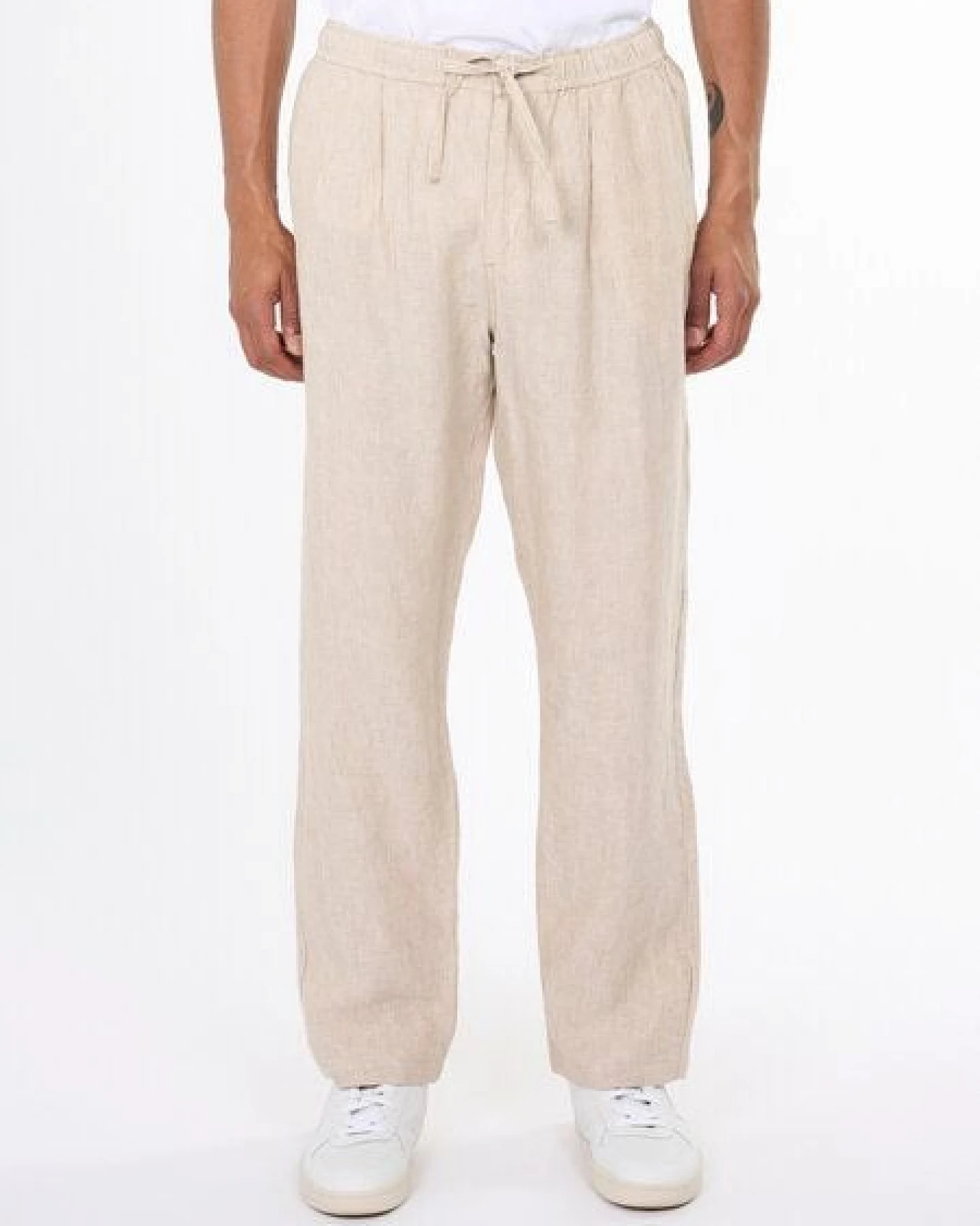 KnowledgeCotton Apparel Lange Hose FIG Loose aus Bio-Leinen – Ansicht 2