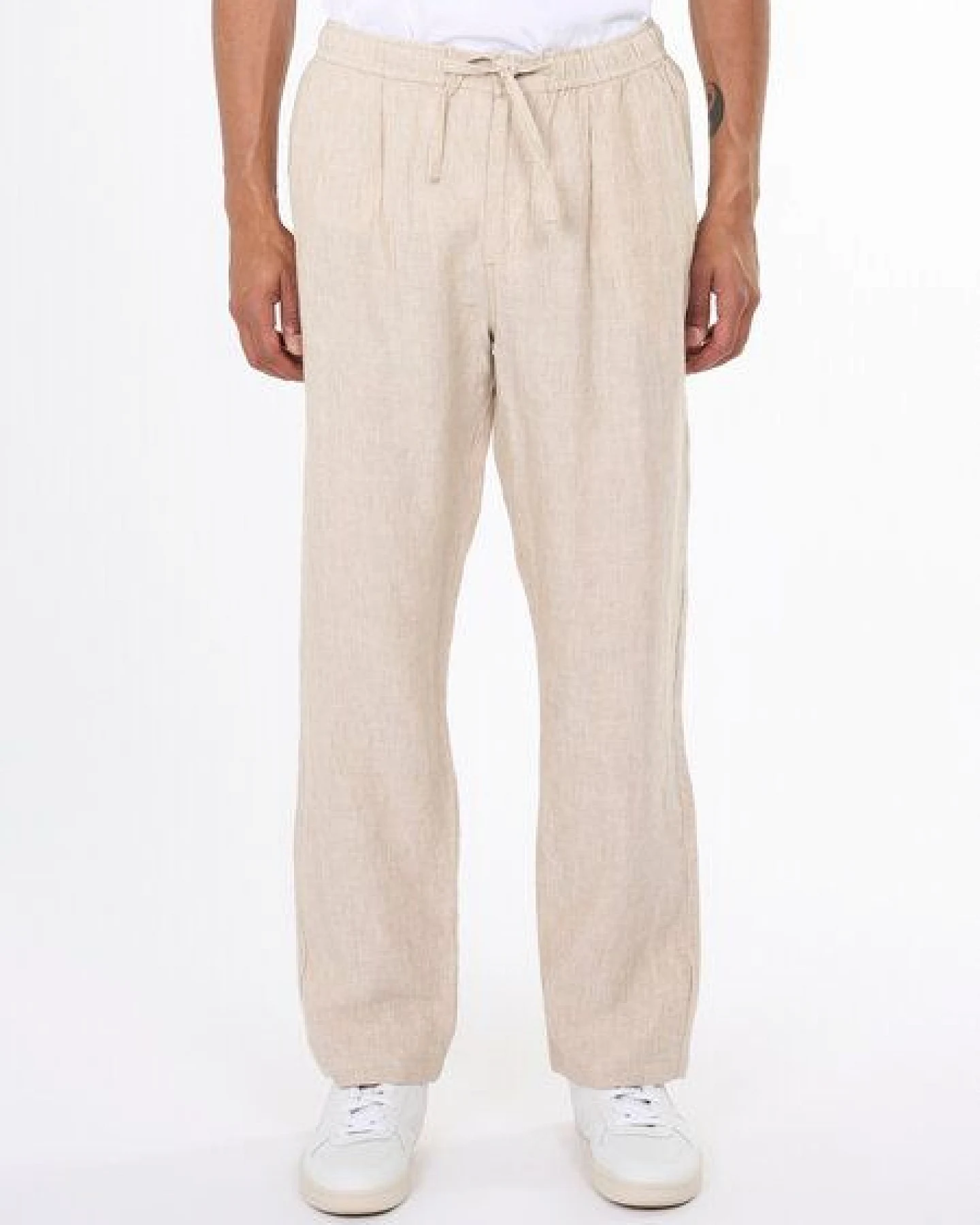 KnowledgeCotton Apparel Lange Hose FIG Loose aus Bio-Leinen – Ansicht 2
