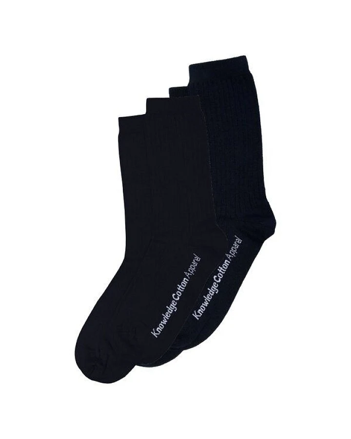 KnowledgeCotton Apparel 2-Pack Socken CLASSIC aus Bio-Baumwolle und recycelten Polyamiden