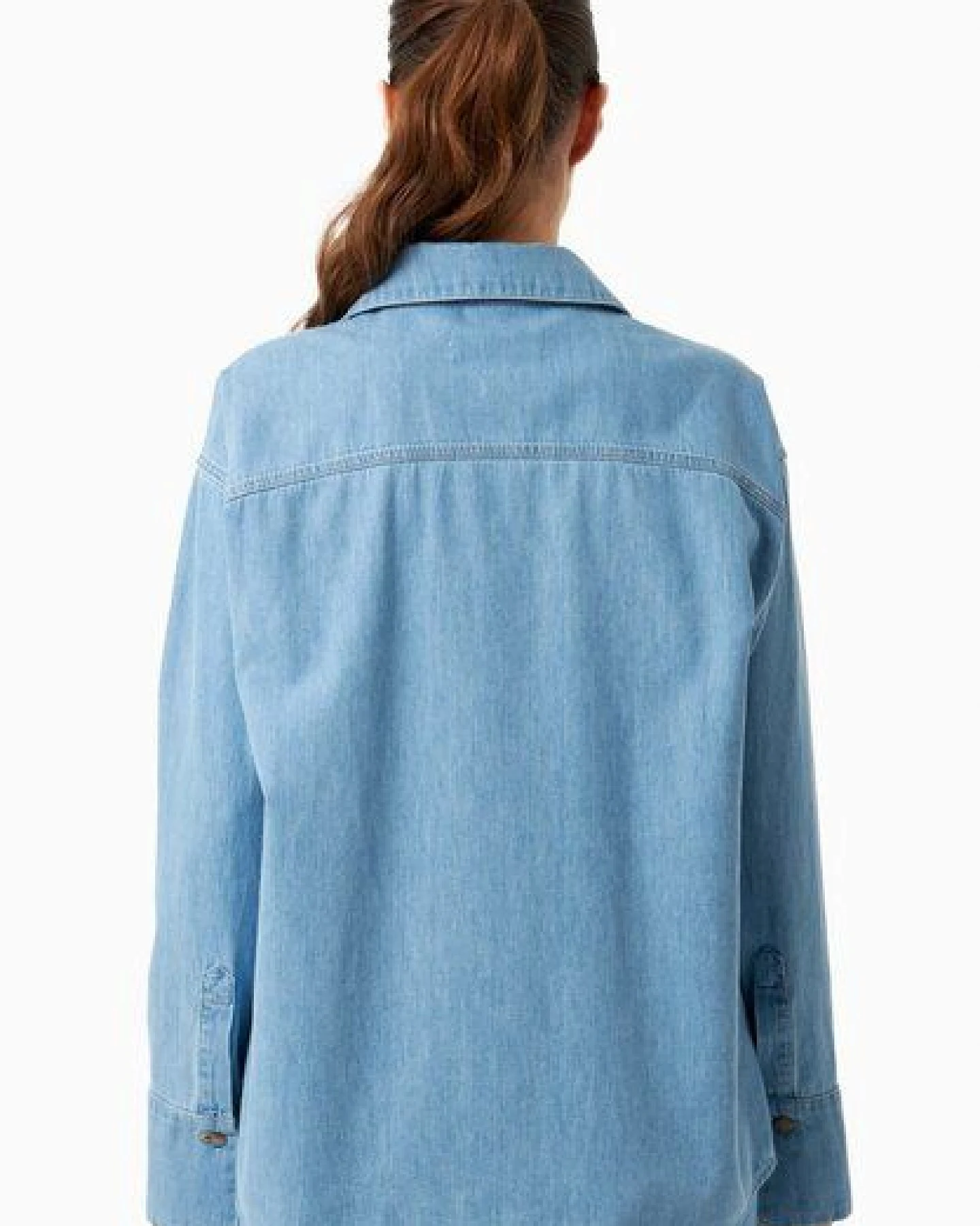 ORGANICATION Denim-Bluse aus Bio-Baumwolle – Ansicht 4