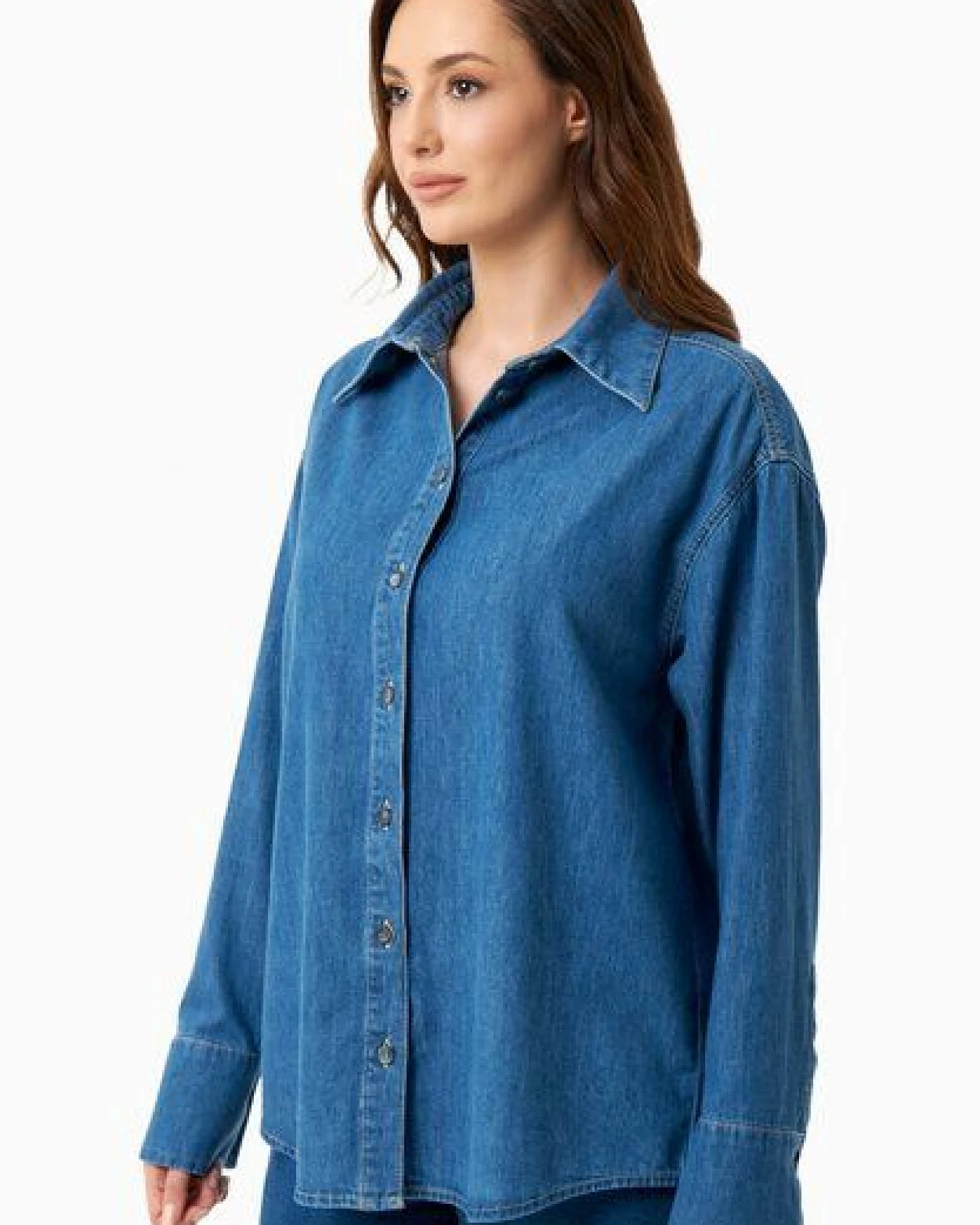 ORGANICATION Denim-Bluse aus Bio-Baumwolle – Ansicht 3