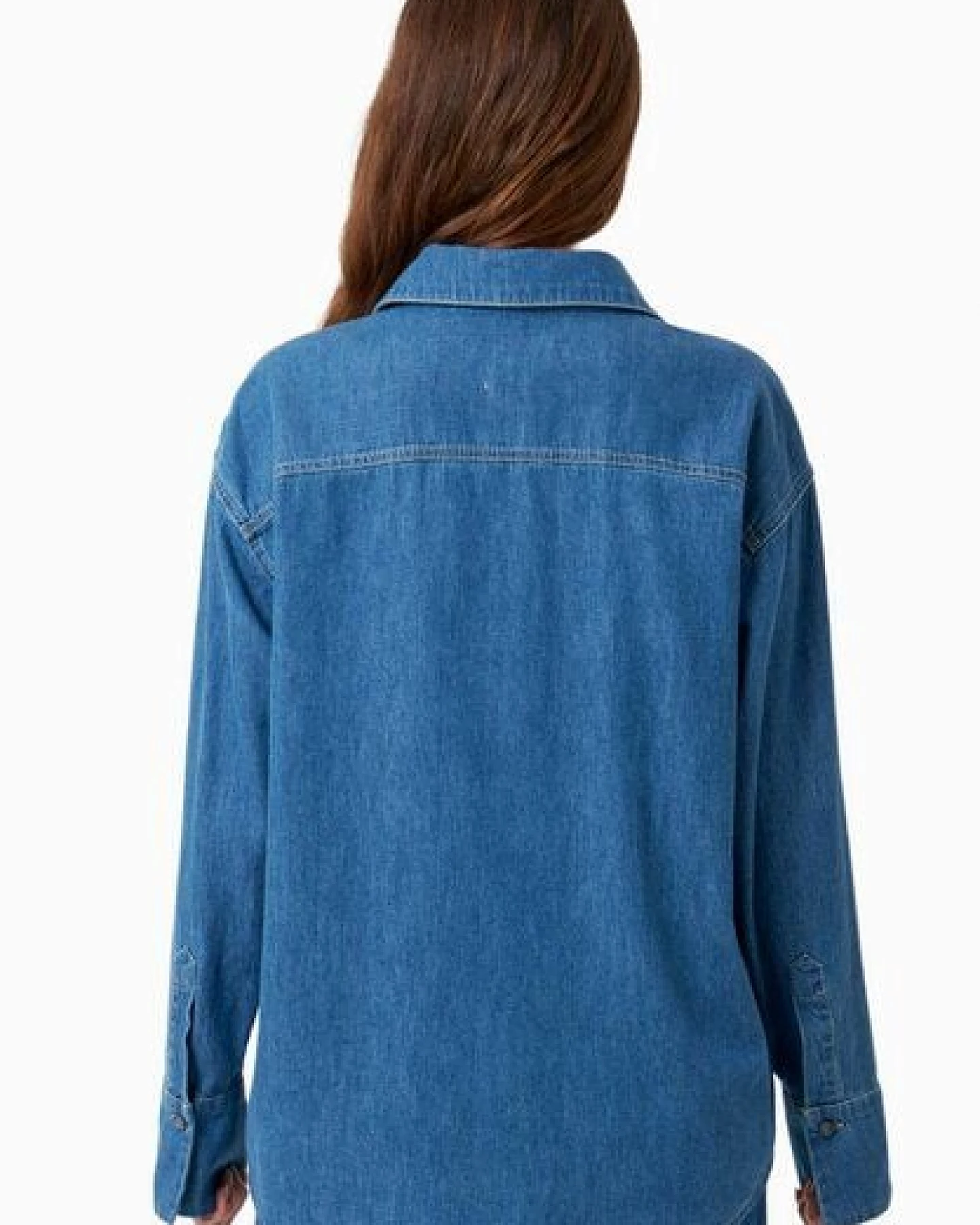 ORGANICATION Denim-Bluse aus Bio-Baumwolle – Ansicht 4