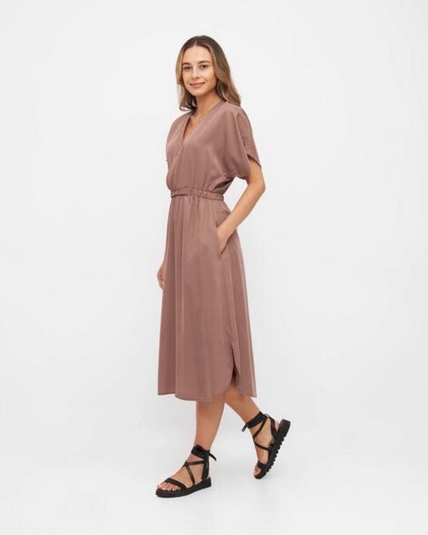 WiDDA berlin Kimonokleid JOAN in Mauve aus TENCEL® – Ansicht 3