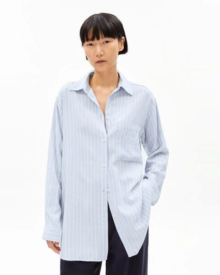 ARMEDANGELS MAALGAA LINO STRIPED Damen Bluse aus Leinen-Mix