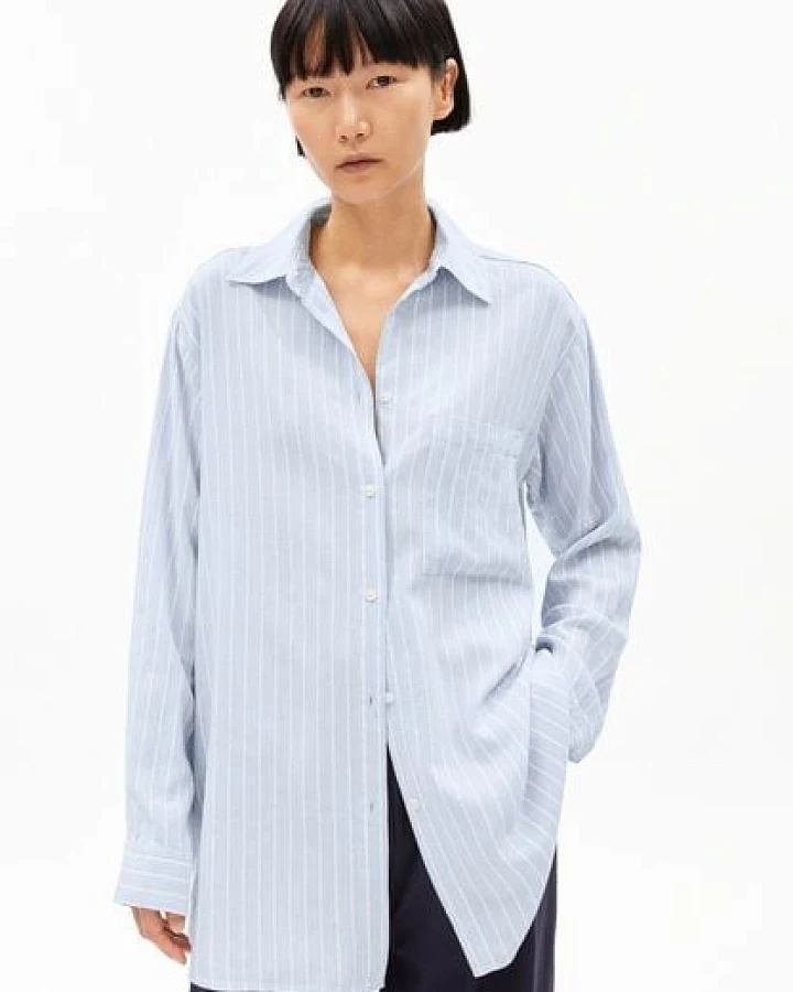 ARMEDANGELS MAALGAA LINO STRIPED Damen Bluse aus Leinen-Mix