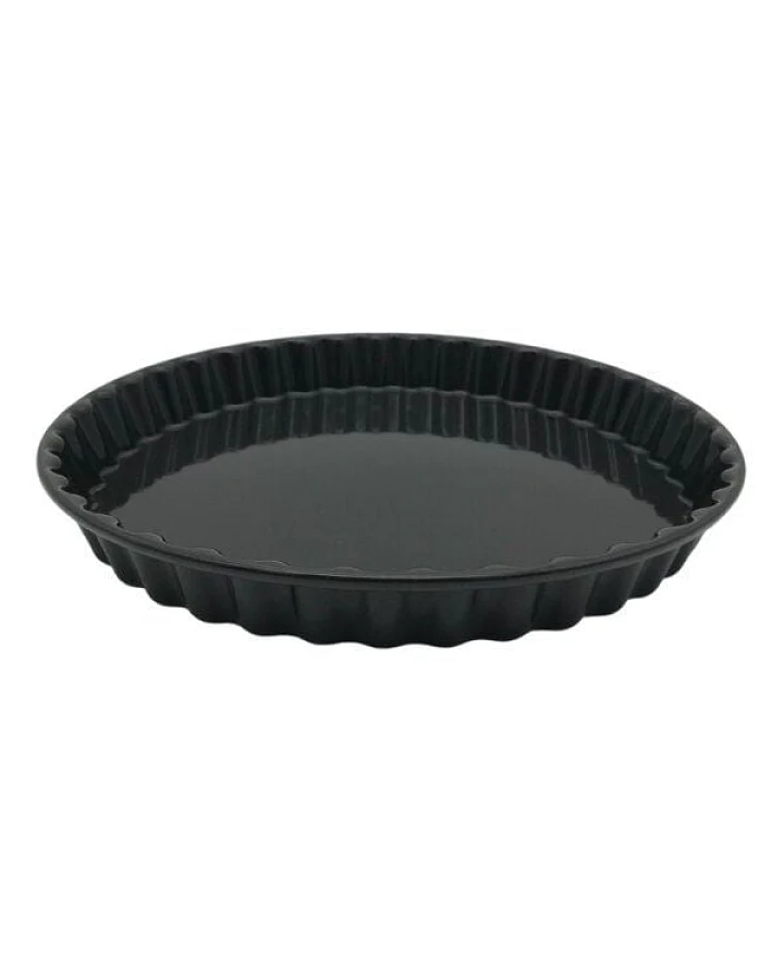 NAKOA Premium Tarteform I Quicheform I Kuchenform rund I Backfrom aus Emaille Ø 28 cm Antihaft mit Wellrand I kratzfest schnittfest spülmaschinensicher I Kuchenbodenform MADE nachhaltig IN GERMANY