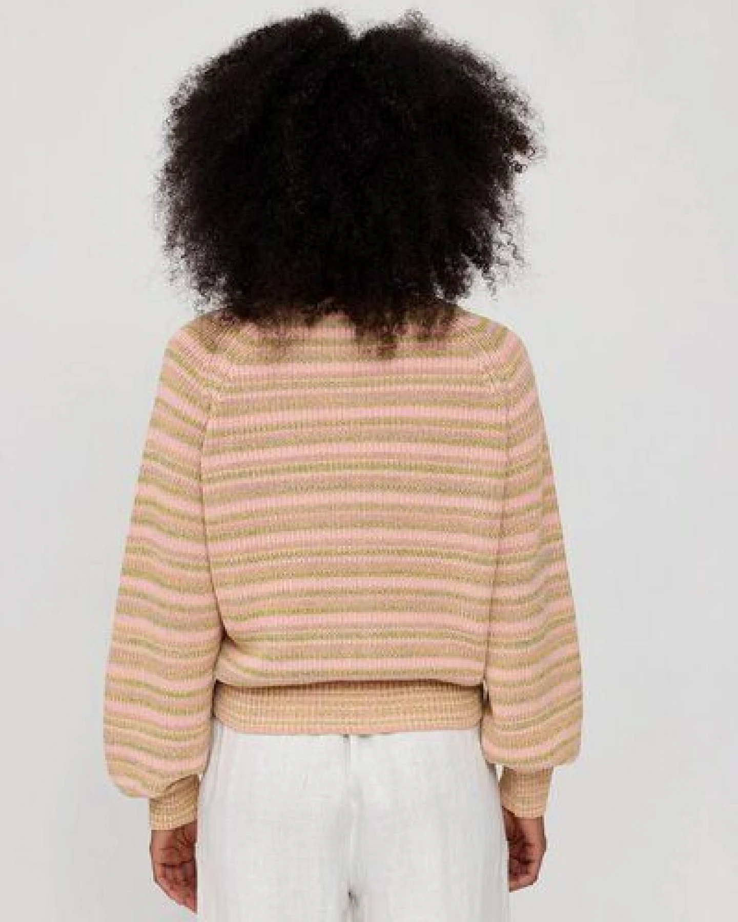 Mazine Cardigan Multicolor Knit - Soft Pink - aus Biobaumwolle – Ansicht 2