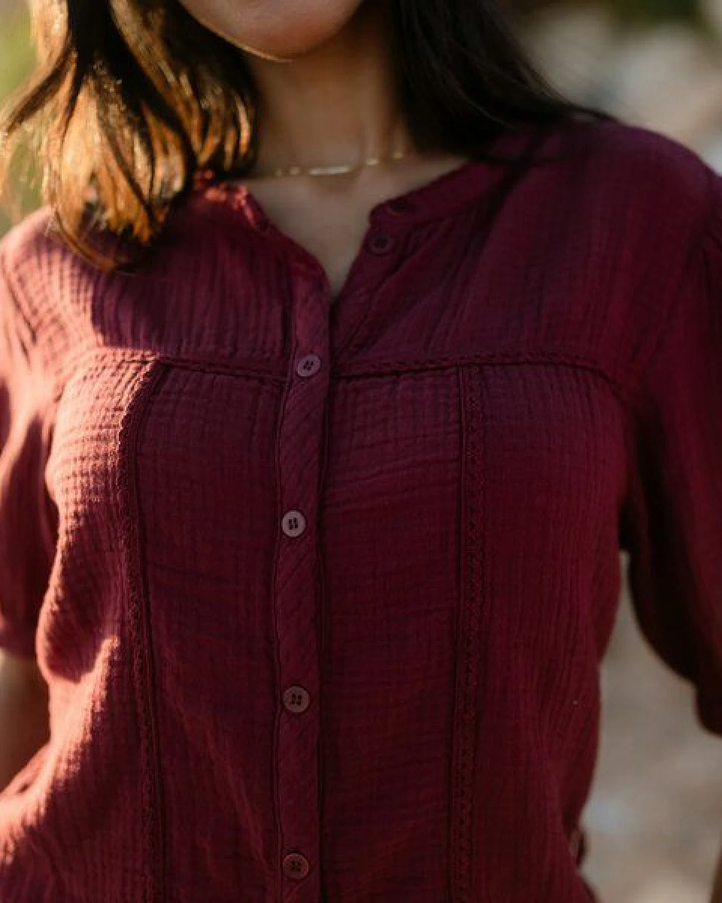 NORDLICHT Musselin Bluse Emi aus 100% Bio-Baumwolle – Ansicht 2