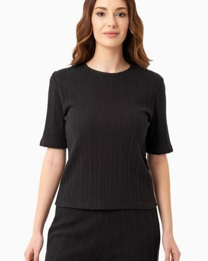 ORGANICATION Jacquard Rib Top mit 1/2 Arm