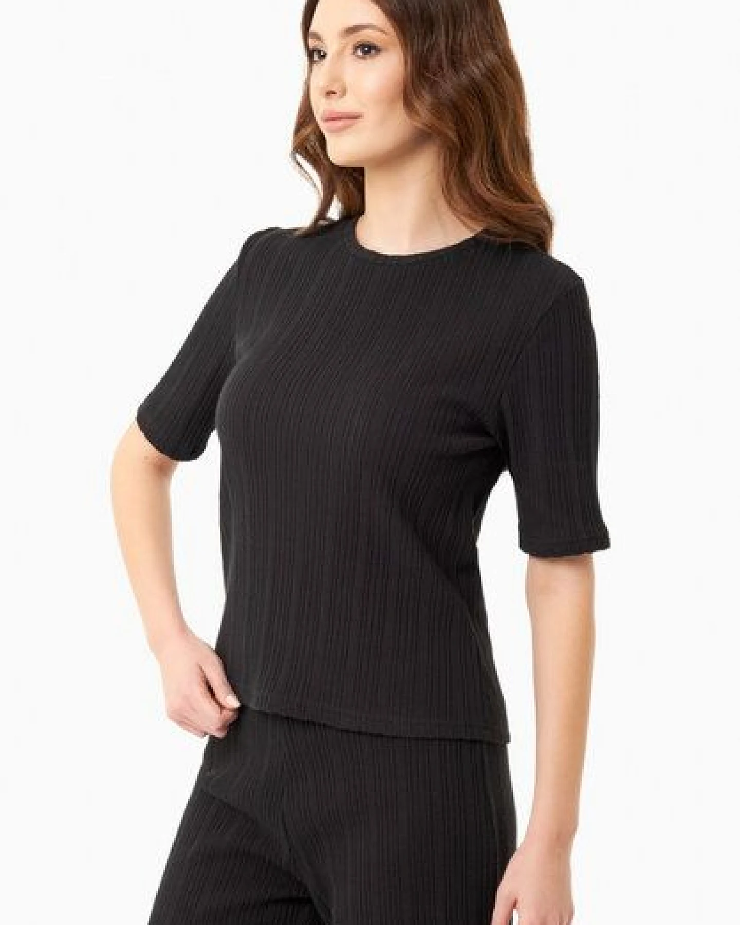 ORGANICATION Jacquard Rib Top mit 1/2 Arm – Ansicht 3