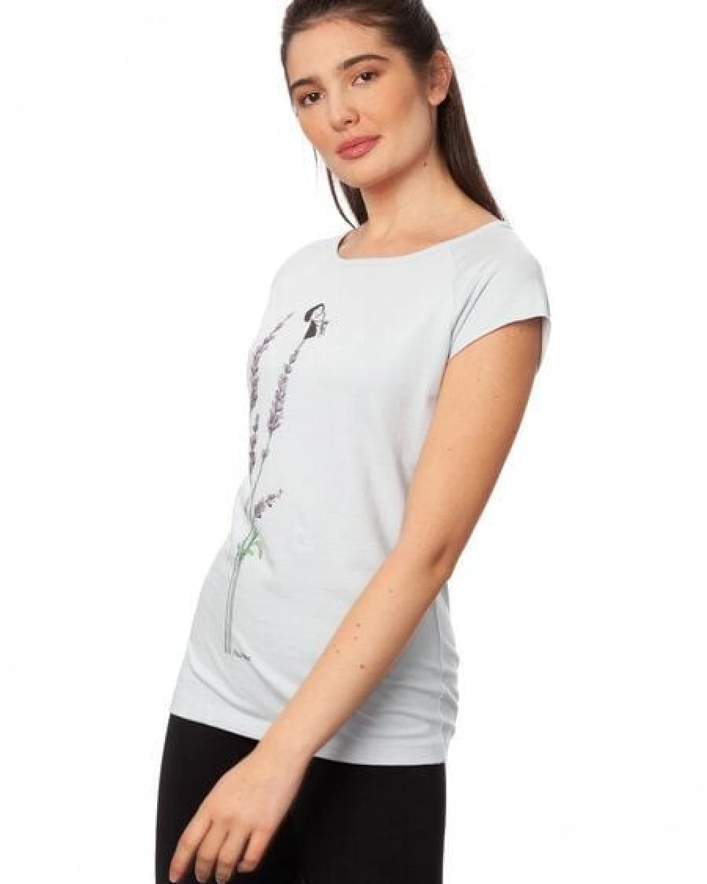 FellHerz Damen T-Shirt Saxofon -Mädchen blue sky Bio & Fair & Vegan – Ansicht 3