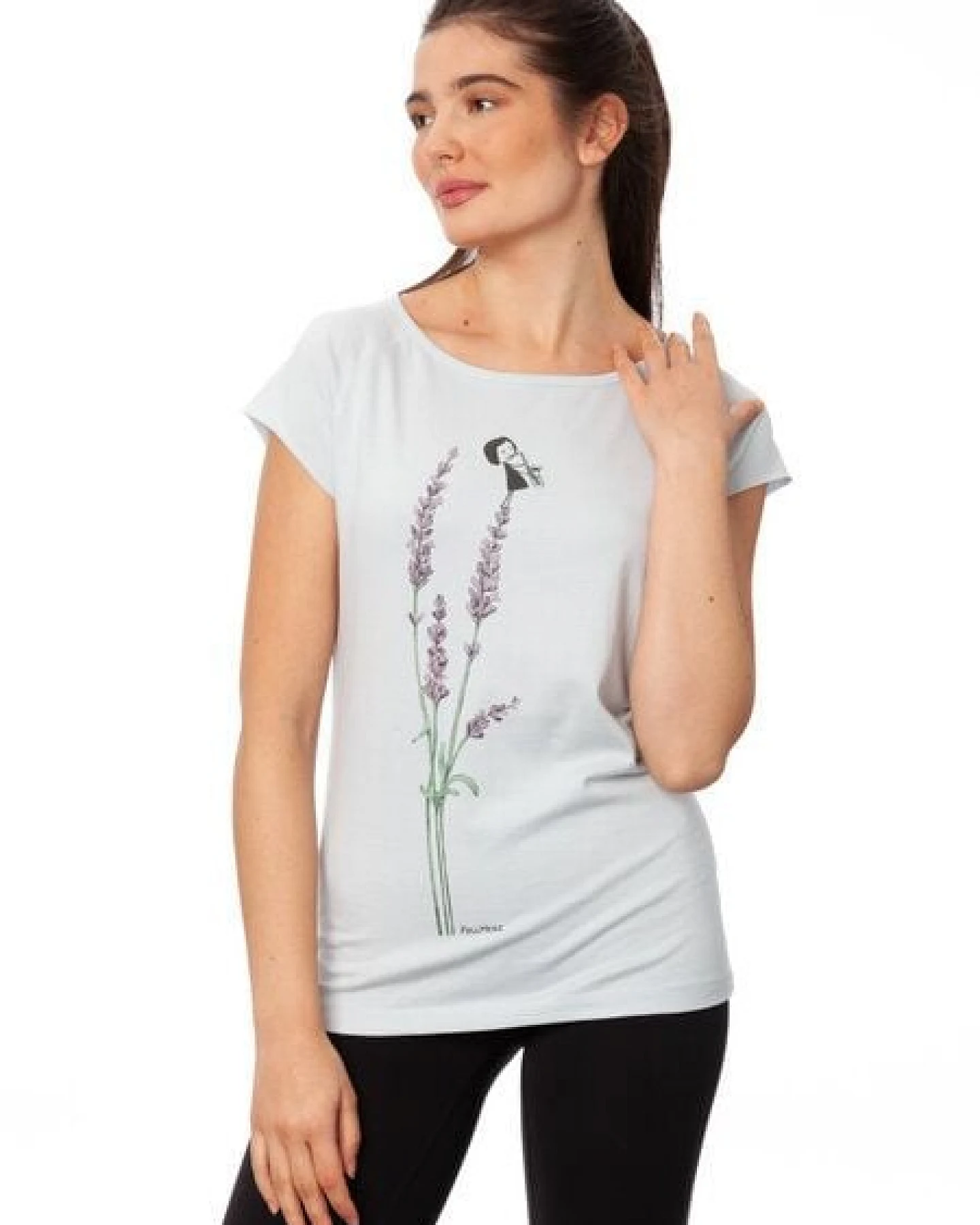 FellHerz Damen T-Shirt Saxofon -Mädchen blue sky Bio & Fair & Vegan – Ansicht 4