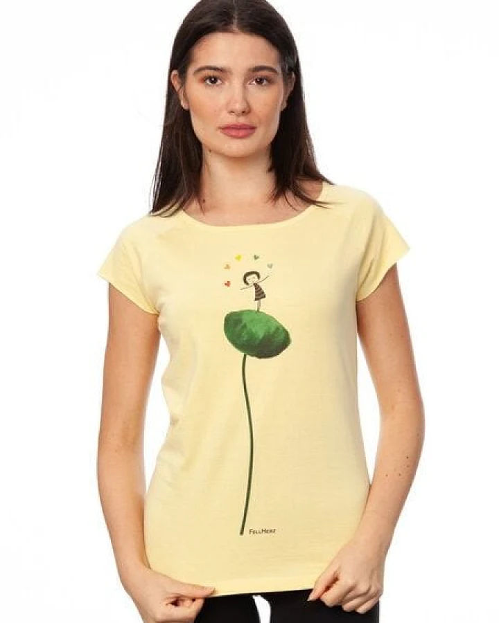 FellHerz Damen T-Shirt Rainbow Jongleuse vanilla Bio & Fair & Vegan