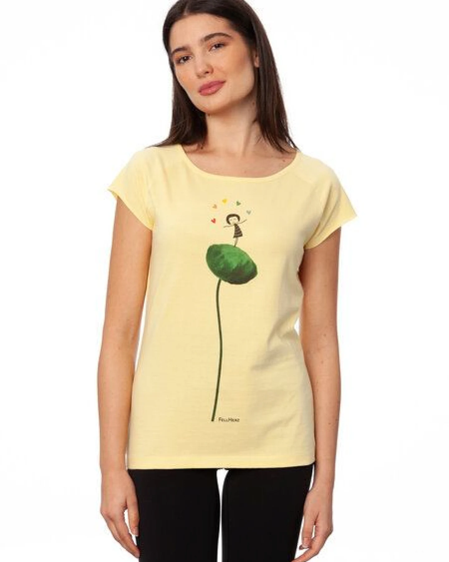 FellHerz Damen T-Shirt Rainbow Jongleuse vanilla Bio & Fair & Vegan – Ansicht 2