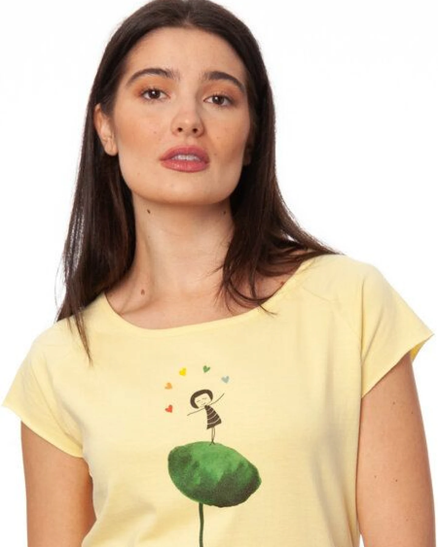 FellHerz Damen T-Shirt Rainbow Jongleuse vanilla Bio & Fair & Vegan – Ansicht 3