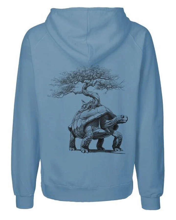 HANDGEDRUCKT "Lange Reise" Männer Zip-HOODY aus reiner Biobaumwolle (kbA)