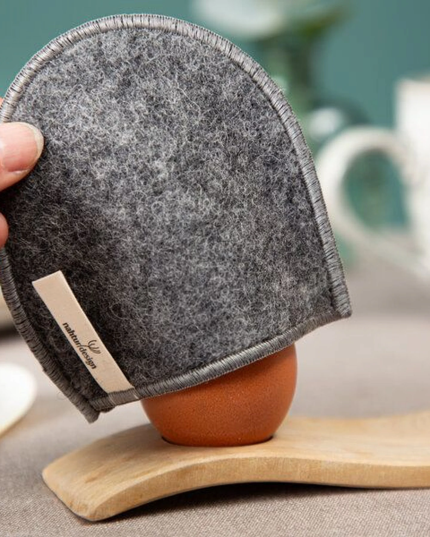 nahtur-design Eierwärmer aus 100 % Schurwolle – extra dicker Flauschloden – Ansicht 3
