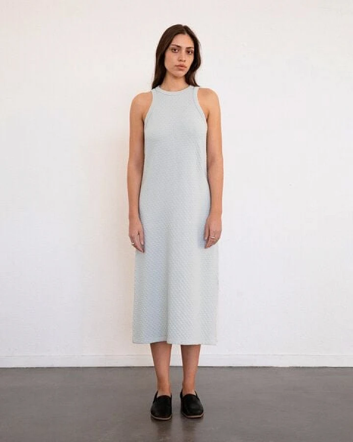 Rotholz Strick Sommerkleid Bio Baumwolle - Grau