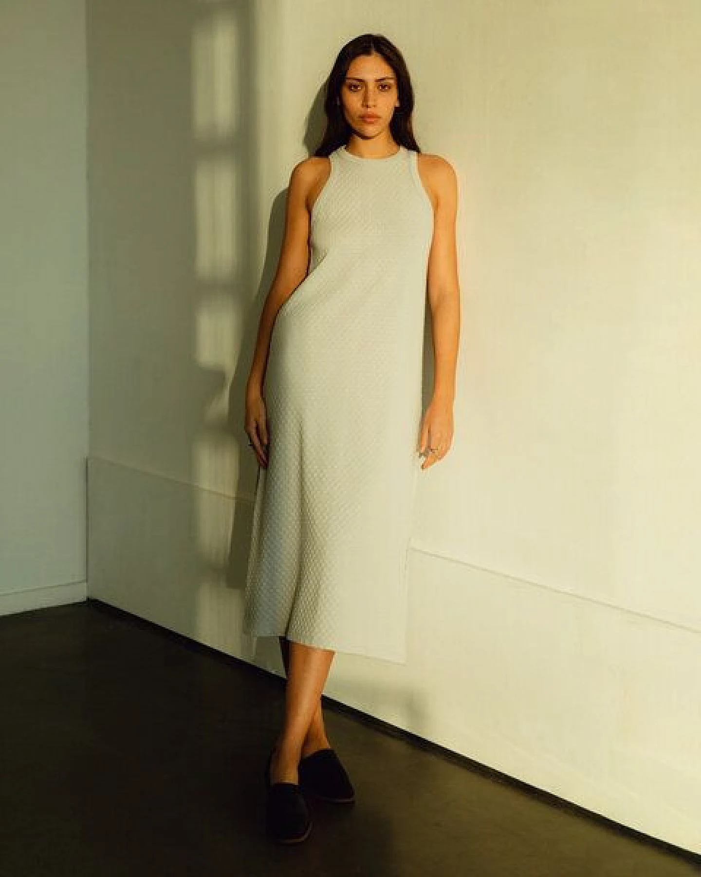 Rotholz Strick Sommerkleid Bio Baumwolle - Grau – Ansicht 2